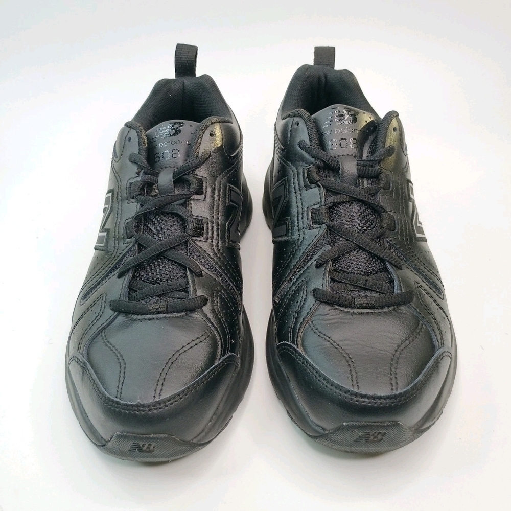 New Balance All-Black Leather Sneakers